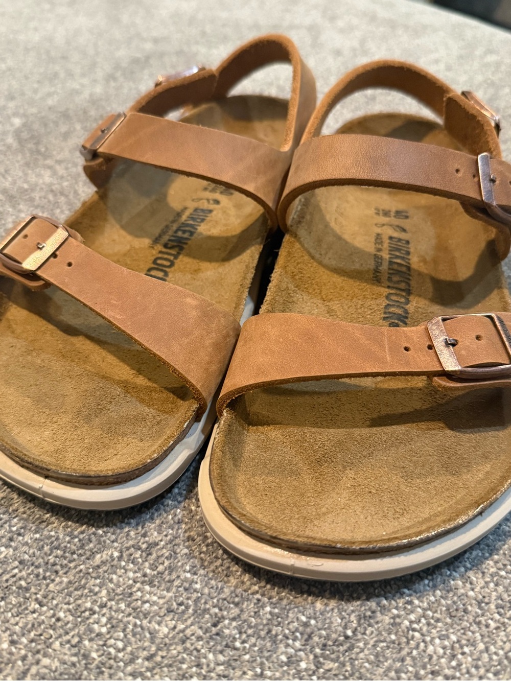 NEW Birkenstock Sonora Brown Leather Double Strap Sandals size 40